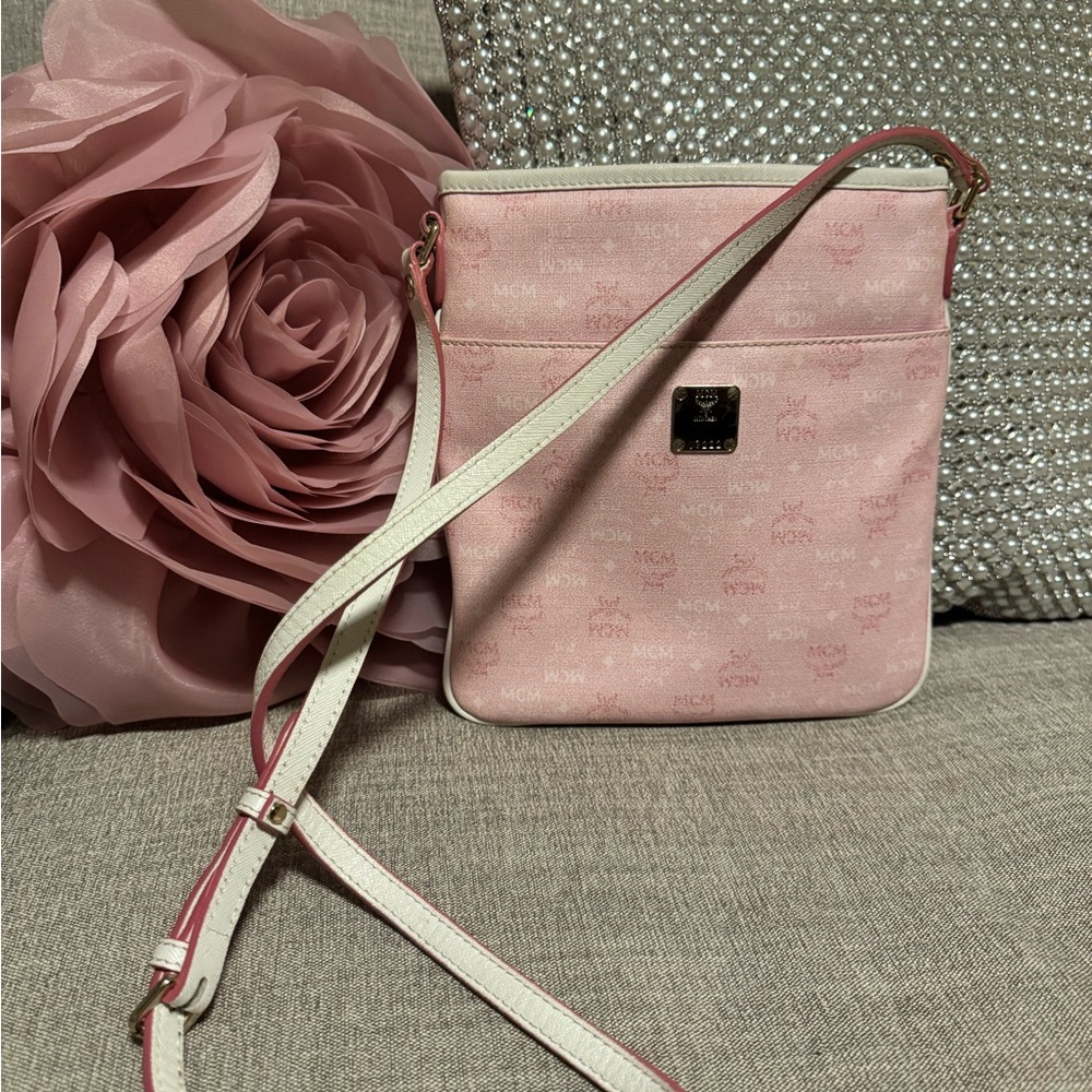 MCM Blush Pink and Cream Crossbody Bag